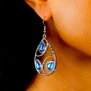 Paparazzi Send a BRIGHT Message Earrings Blue